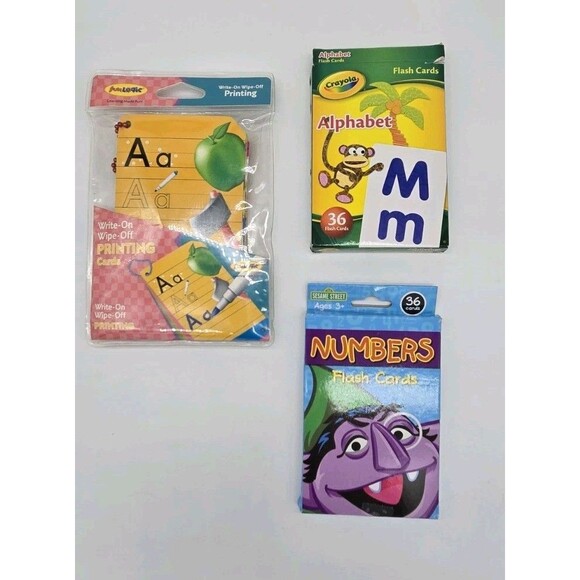 Lot Of Educational Stuff K4-K5 Wipe Off Writing & Alphabet & Numbers Flash Cards - Picture 2 of 12